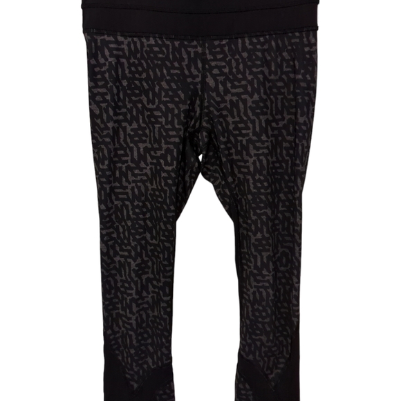 Lululemon Run Inspire Crop II Block it Pocket Leggings Black Grey Size 4 - Picture 5 of 13